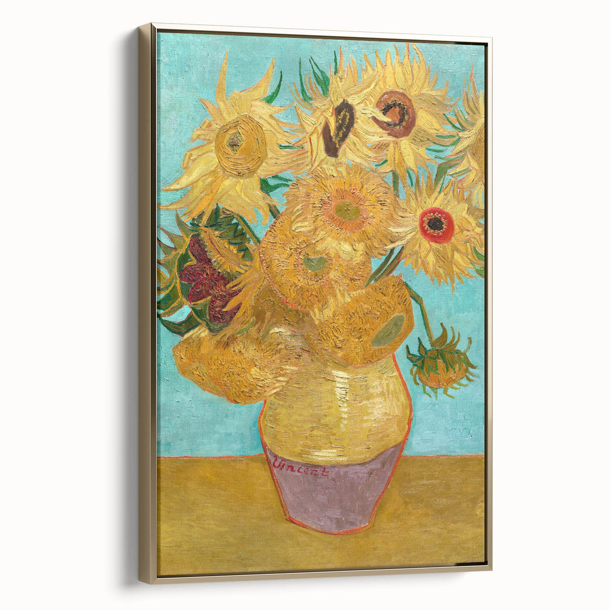 Vintage-style landscape painting on a framed canvas, featuring muted earth tones, ideal for bedroom wall decor.