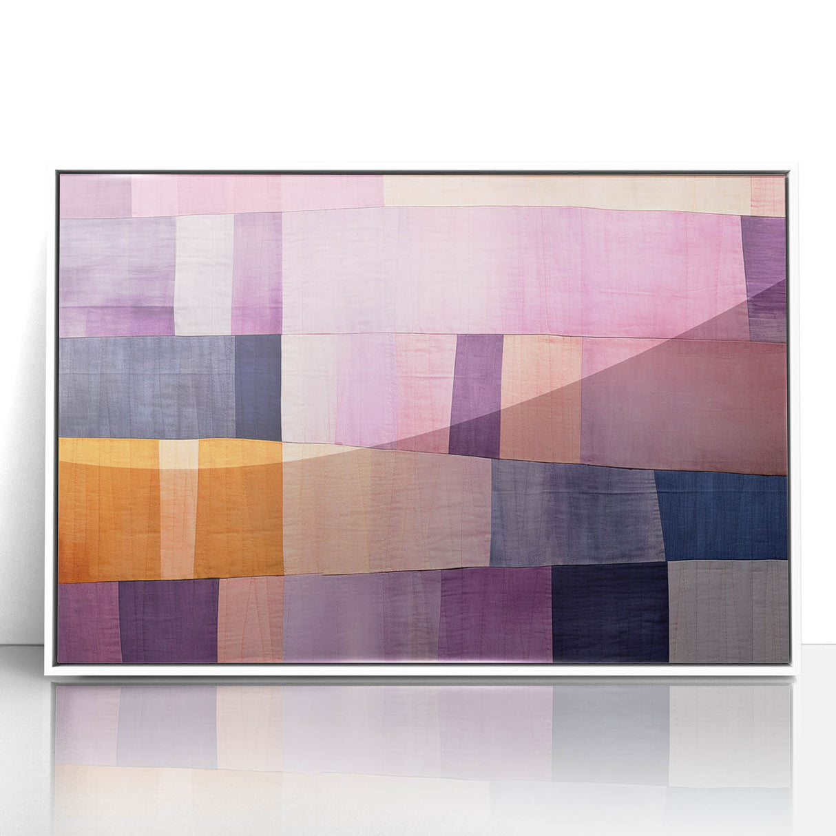 Framed abstract strokes wall art featuring vibrant colors in a modern design, set against a white background, perfect for contemporary home decor.
