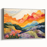 Framed abstract strokes wall art in silver frame showcasing vibrant colors and dynamic brushwork, perfect for modern interior decor. Ideal for enhancing living spaces with artistic flair.