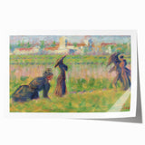 Modern Wall Art - Abstract Landscape with Figures in Pastel Hues