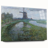 Modern Wall Art - Moonlit Landscape with Dutch Windmill