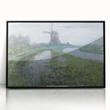 Modern Wall Art - Moonlit Landscape with Dutch Windmill