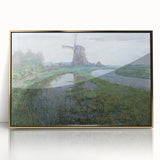 Modern Wall Art - Moonlit Landscape with Dutch Windmill