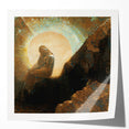 Modern Wall Art: Enigmatic Melancholy in Golden Tones