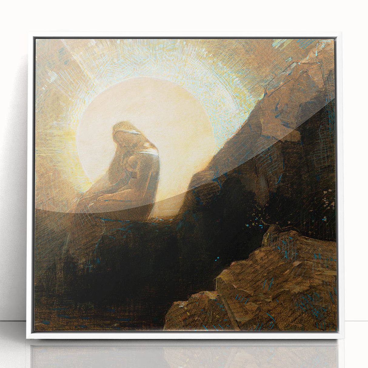 Modern Wall Art: Enigmatic Melancholy in Golden Tones