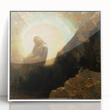 Modern Wall Art: Enigmatic Melancholy in Golden Tones