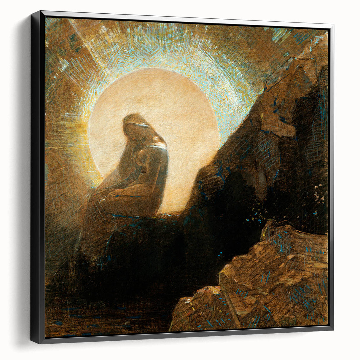 Modern Wall Art: Enigmatic Melancholy in Golden Tones