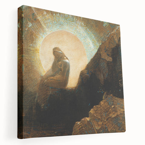 Modern Wall Art: Enigmatic Melancholy in Golden Tones