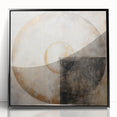 Framed abstract wall art featuring bold black strokes on a white background, designed to enhance modern interior spaces with a sleek aesthetic.