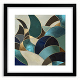 Abstract geometric frame in black, showcasing a modern design with a matte finish, perfect for contemporary decor. Ideal for art enthusiasts seeking stylish home accents.