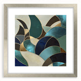 Abstract geometric frame with a sleek silver finish, showcasing a modern design ideal for contemporary decor. Perfect for displaying art or photos, adding elegance to any room.