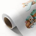 Girls Room Wall Art - Wooden Train & Airplane Kids Room Art