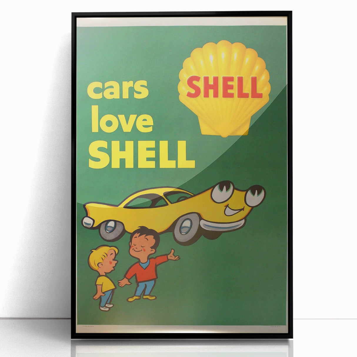 Retro Shell Ad Wall Art - Vintage Prints for Car Enthusiasts