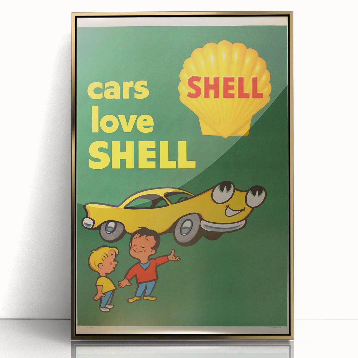 Retro Shell Ad Wall Art - Vintage Prints for Car Enthusiasts