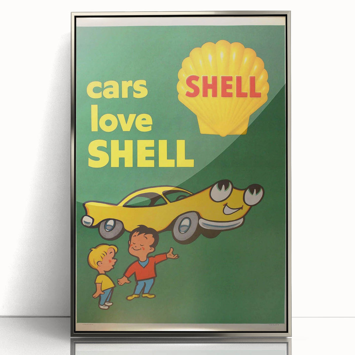 Retro Shell Ad Wall Art - Vintage Prints for Car Enthusiasts
