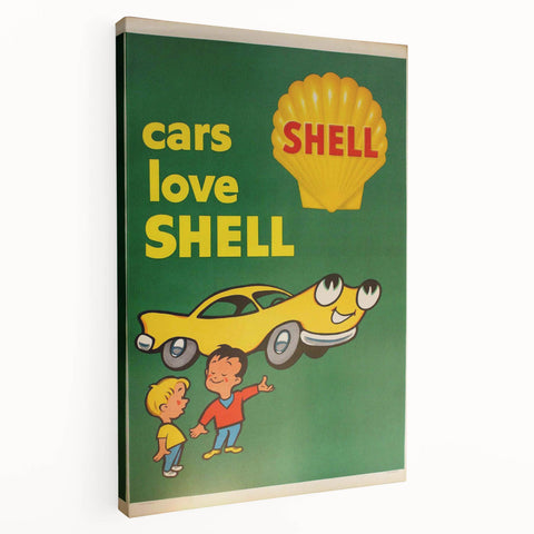 Retro Shell Ad Wall Art - Vintage Prints for Car Enthusiasts