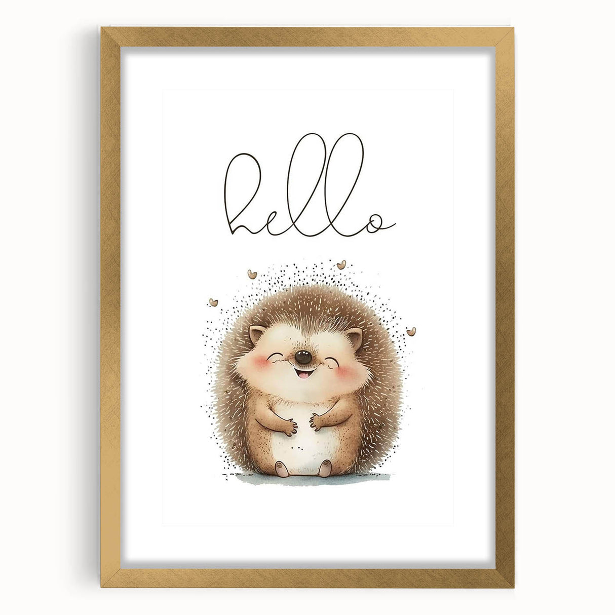 Smiling Hedgehog Nursery Wall Art - Framed Baby Room Print