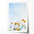 Spring-themed floral art on rolled canvas, featuring soft pastel colors, ideal for art wall dining room.