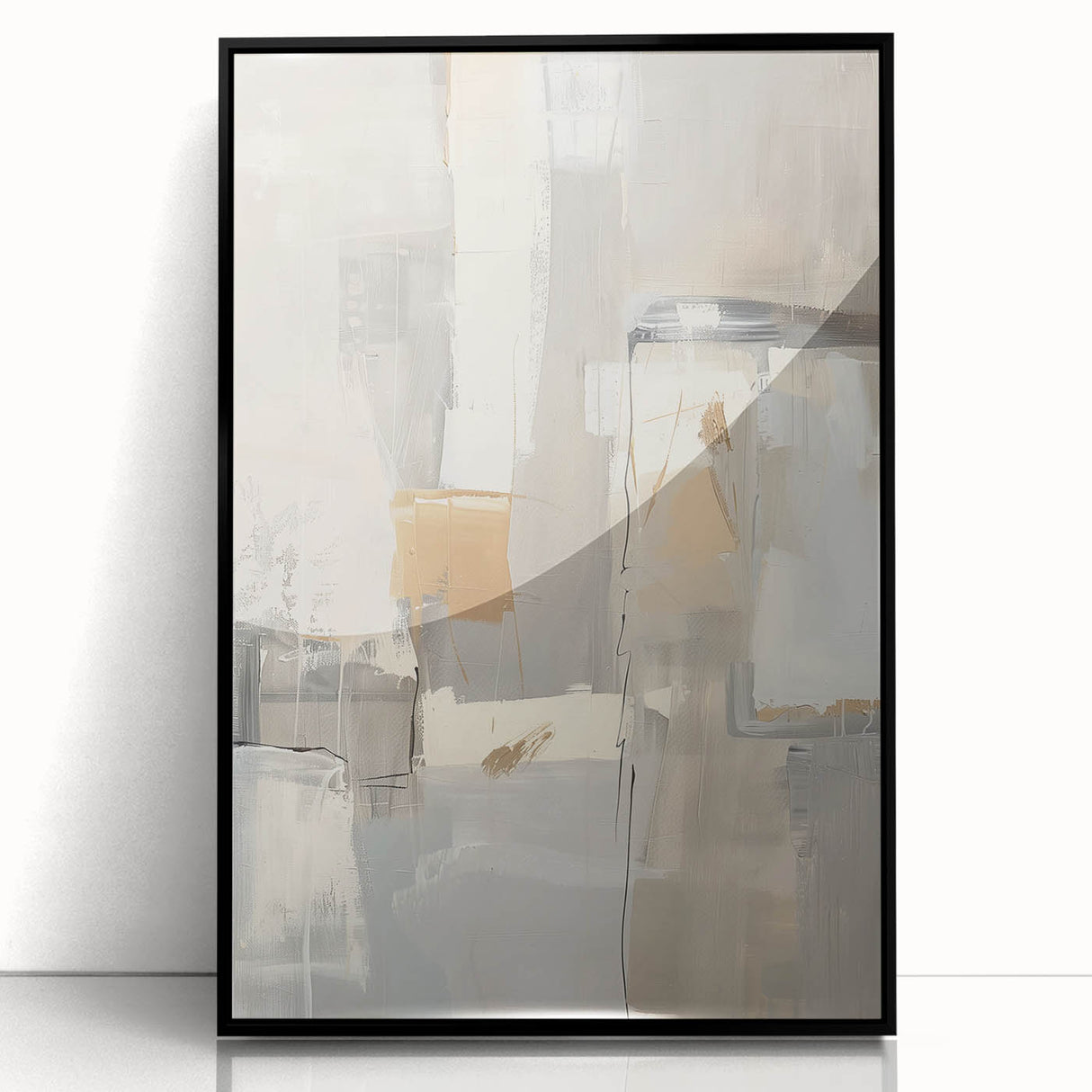 Mid Century Modern Abstract Art - Neutral Minimalist Geometric Decor