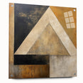 Abstract strokes wall art displayed in a side view, showcasing vibrant colors and dynamic lines, mounted with decorative pins on an acrylic glass background. Perfect for modern interiors, this piece adds a contemporary touch to any space.