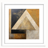 Abstract strokes wall art framed in white with a mat, showcasing vibrant colors and fluid designs, perfect for modern home decor. Ideal for enhancing living spaces.