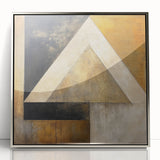 Framed abstract wall art featuring bold strokes in silver and gray colors, adding a modern touch to home decor, perfect for contemporary interiors.
