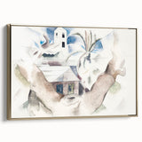 Modern Wall Art - Abstract Landscape with Tree and House