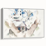 Modern Wall Art - Abstract Landscape with Tree and House