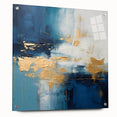 Abstract wall art featuring colorful strokes in a side view, mounted with pins on acrylic glass, showcasing vibrant hues and modern design elements ideal for contemporary decor.