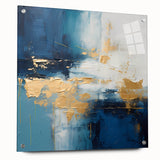Abstract wall art featuring colorful strokes in a side view, mounted with pins on acrylic glass, showcasing vibrant hues and modern design elements ideal for contemporary decor.