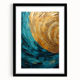 Abstract wall art featuring bold, colorful strokes in a modern frame with a black mat, perfect for contemporary home decor, adding a vibrant touch to any space.