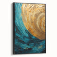 Framed abstract strokes wall art in black, showcasing fluid designs on canvas with a contemporary side view, perfect for modern home decor. Ideal for art enthusiasts seeking unique wall accents.