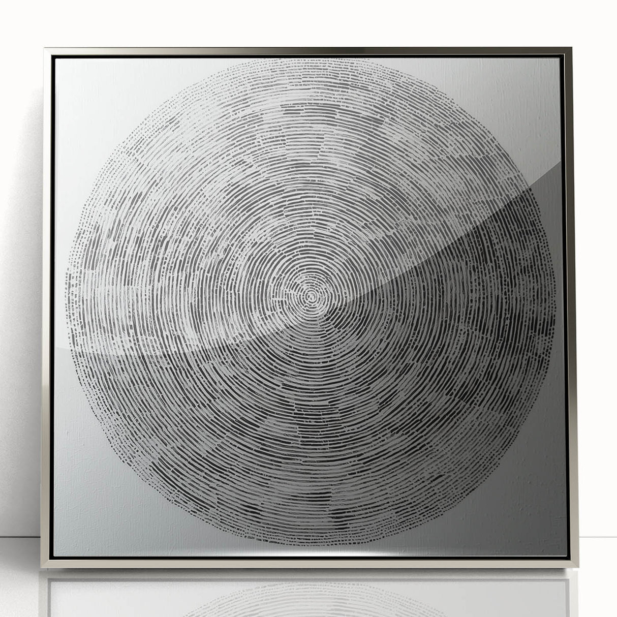 Minimalist Circular Bedroom Wall Art - Black and White Canvas Print