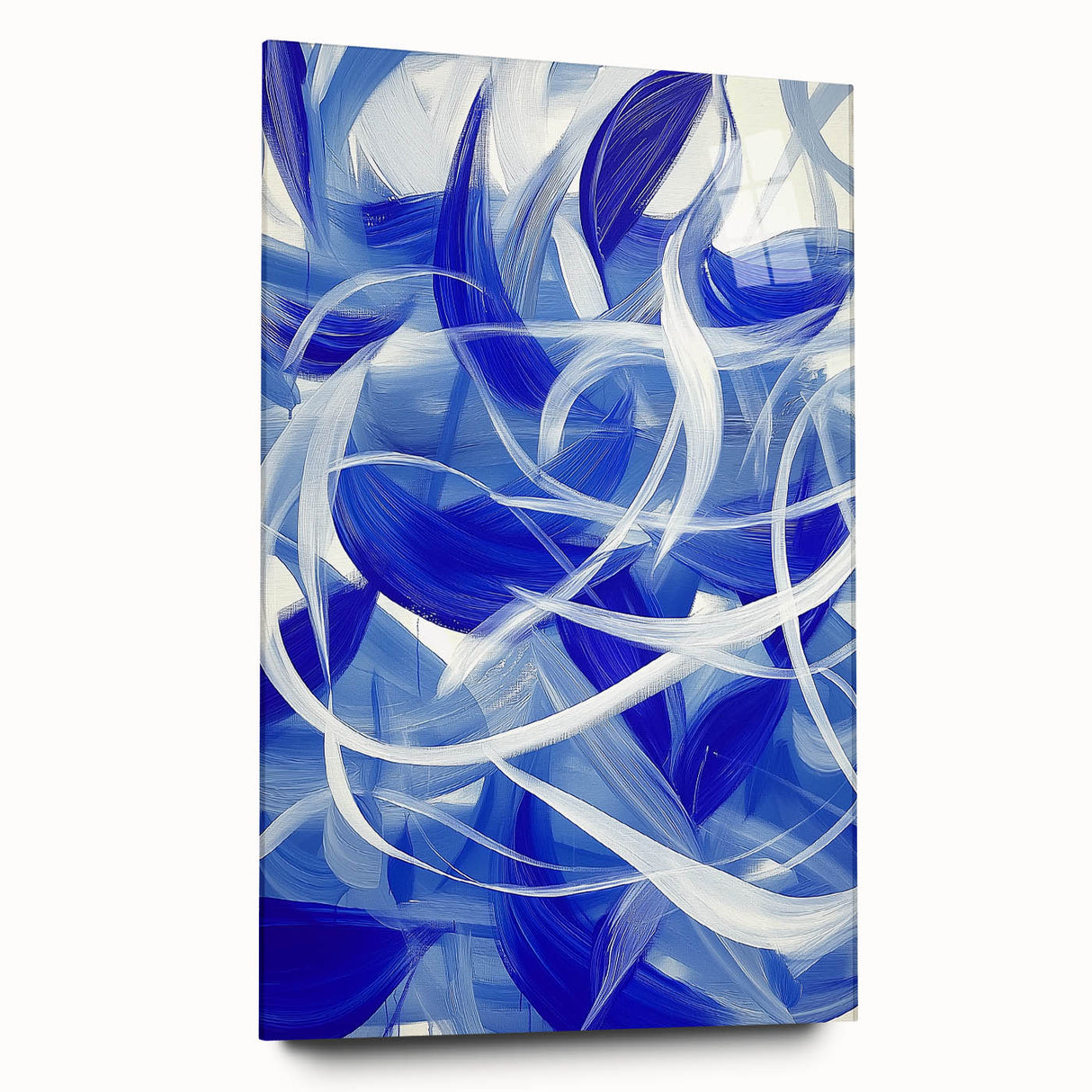 Side view of an abstract geometric acrylic glass design featuring vibrant colors and sharp angles, ideal for modern decor and artistic interiors.