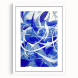 Abstract geometric frame in white with a mat, showcasing a modern art design suitable for contemporary home decor. Ideal for stylish interior enhancement.