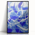 Framed abstract geometric artwork with a black acrylic front view, showcasing sharp lines and vibrant colors, perfect for modern home decor and art enthusiasts.