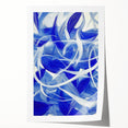 Abstract geometric rolled print featuring vibrant colors and intricate patterns, elegantly packaged in a protective cardboard tube, perfect for modern home decor.