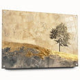 Abstract landscape wall art displayed in a sleek acrylic frame, showcasing vibrant colors and intricate patterns, ideal for modern home decor and artistic interiors.