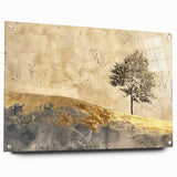 Abstract landscape wall art displayed in a sleek acrylic frame, showcasing vibrant colors and intricate patterns, ideal for modern home decor and artistic interiors.