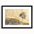 Abstract landscape wall art framed with a black mat, showcasing vibrant colors and dynamic shapes, perfect for modern home decor and artistic interiors.
