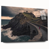 Acrylic glass landscape bridge design showcasing intricate details and vibrant colors from a side view, highlighting the artwork's elegance and craftsmanship.