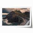 Rolled print of a vibrant landscape bridge artwork showcasing lush greenery and a serene waterway, presented in a protective cardboard tube for easy transport and display.