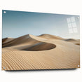 Acrylic glass artwork showcasing a stunning desert landscape, viewed from the side with decorative pins, perfect for modern home decor. Ideal for nature enthusiasts.