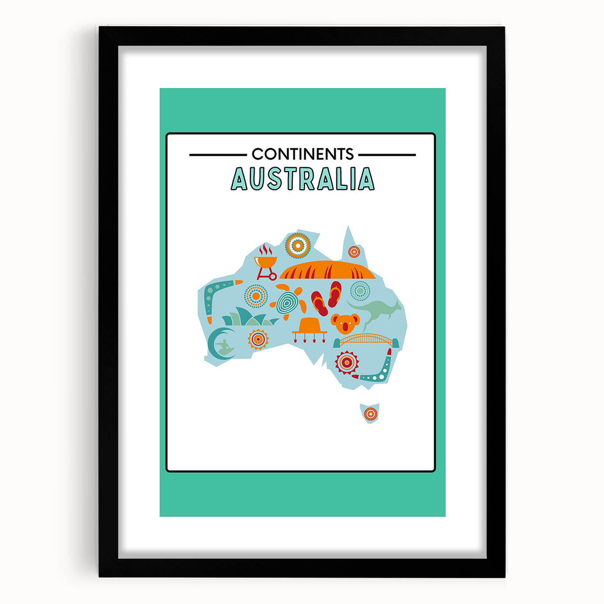 Children’s Learning Art Print – South America Continent Map