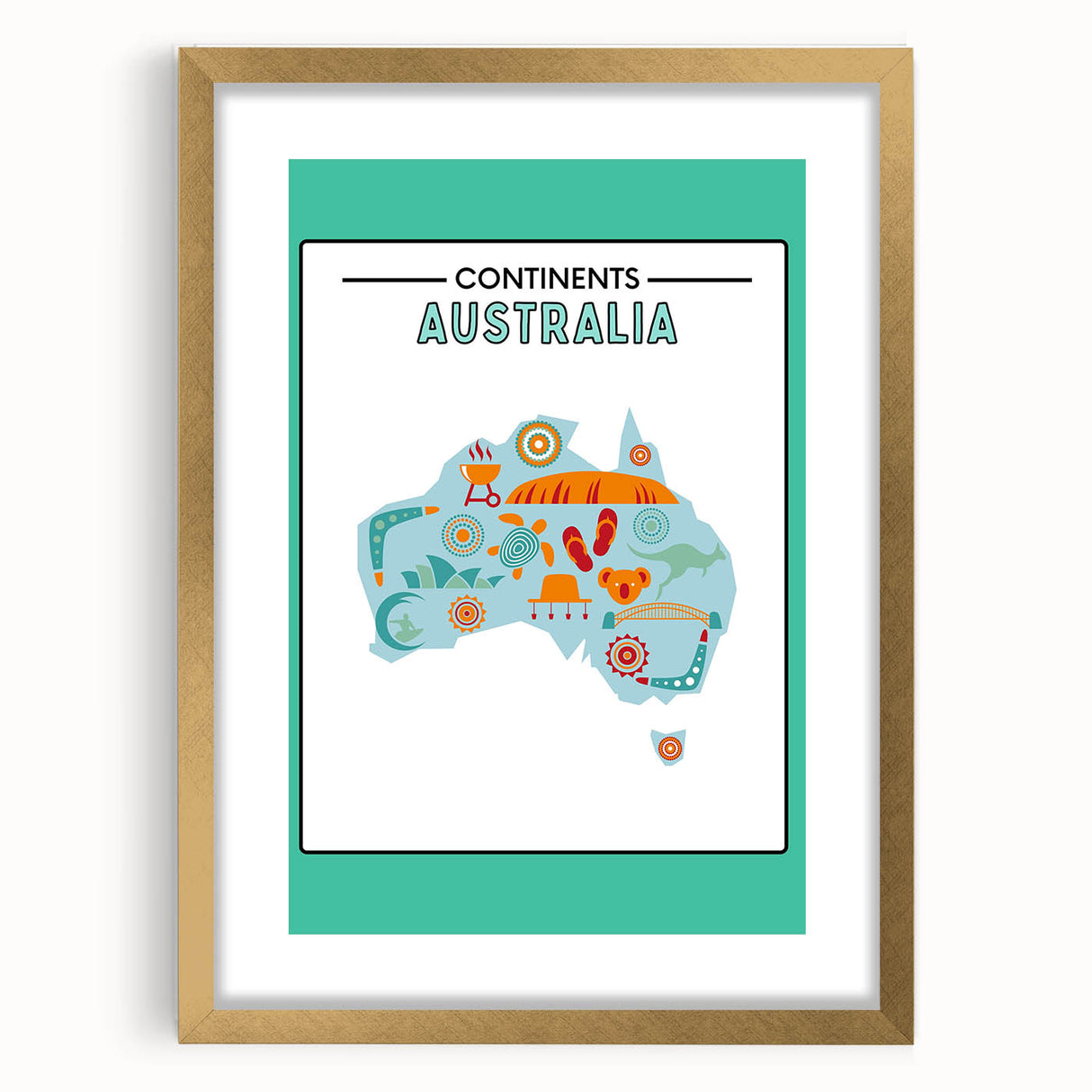 Children’s Learning Art Print – South America Continent Map
