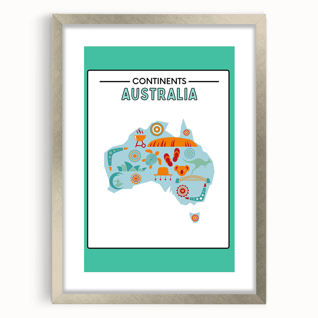 Children’s Learning Art Print – South America Continent Map