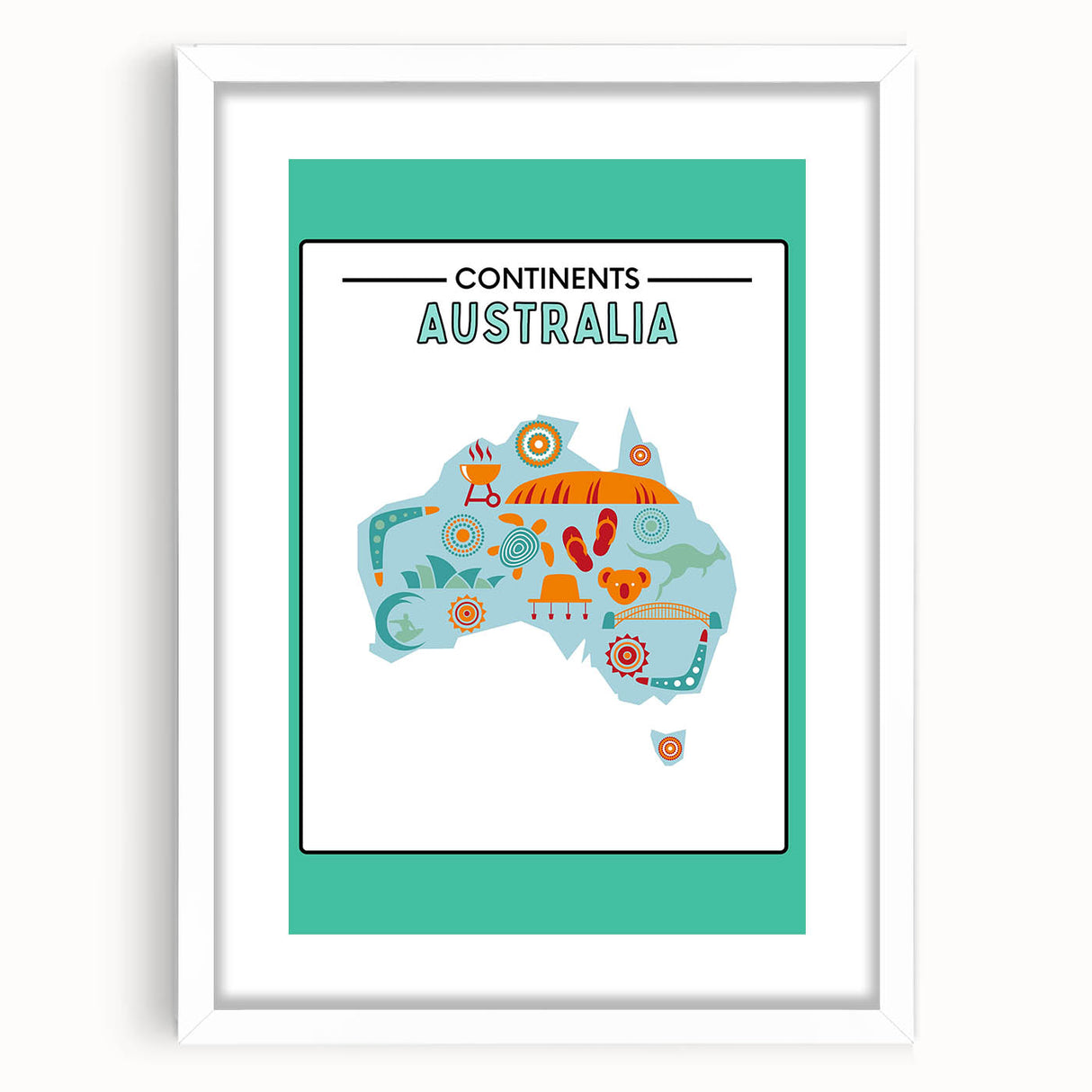 Children’s Learning Art Print – South America Continent Map