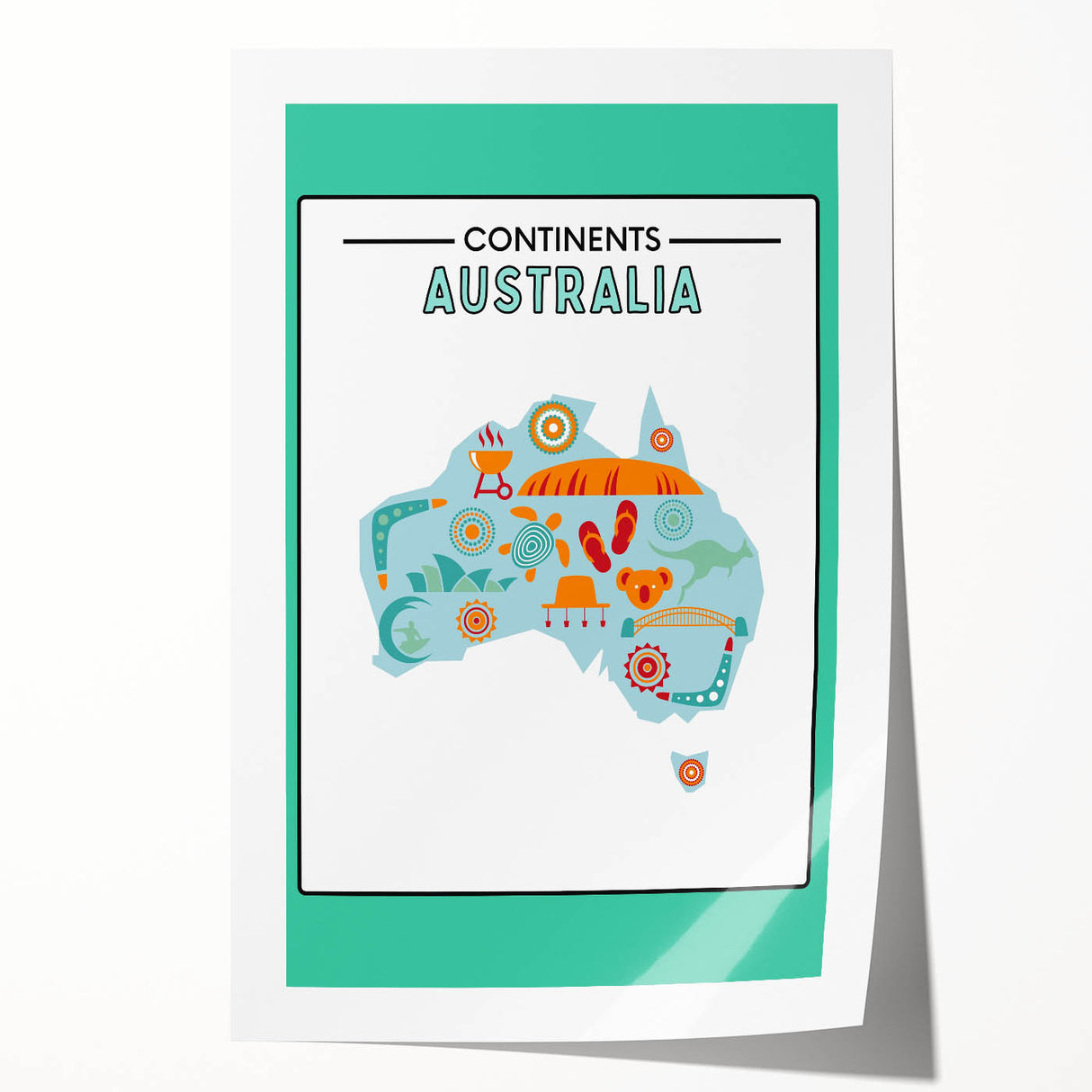 Children’s Learning Art Print – South America Continent Map