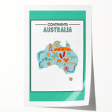 Children’s Learning Art Print – South America Continent Map