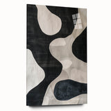 Mid Century Modern Abstract Wall Art - Black and White Minimalist Decor
